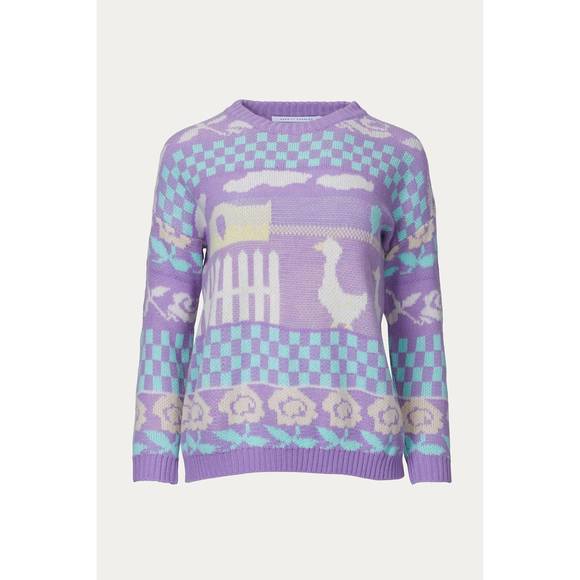 NEW MERRIT CHARLES tallahassee sweater in violet - Picture 1 of 4